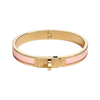 HERMES Enamel Bangles Women's Pink