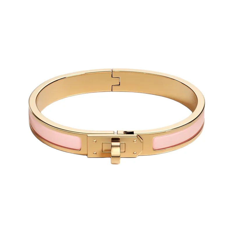 HERMES Enamel Bangles Women's Pink-0