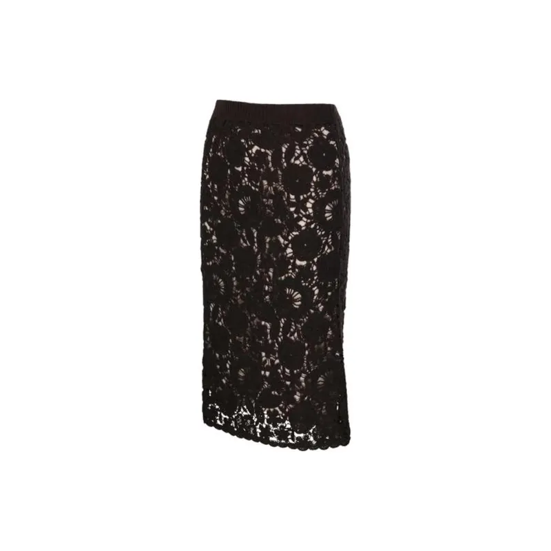 PAROSH Casual Long Skirts Women's Brown-2