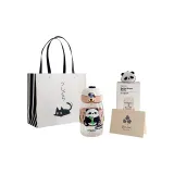 [Shopping Bag+Greeting Card+Panda Cell Phone Airbag Stand]Coffee (Blue Hat Puppy+Coal Ball+HAPPY)
