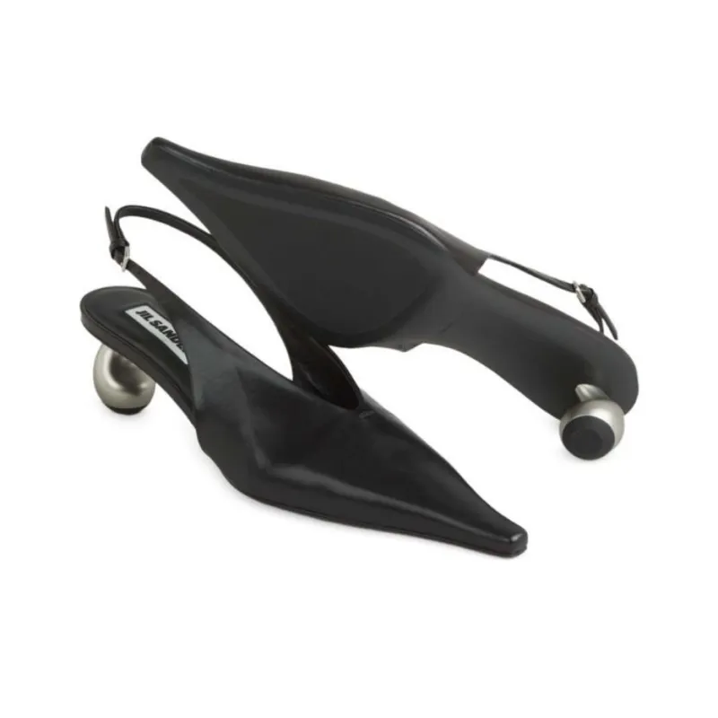 JIL SANDER Irregular Heel High Heels 5.5cm Women's Black-4