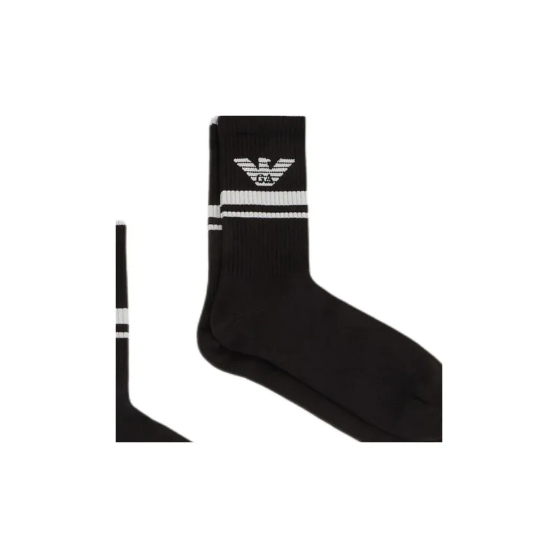 EMPORIO ARMANI Mid Calf Socks Men's 3 Pack Black-3