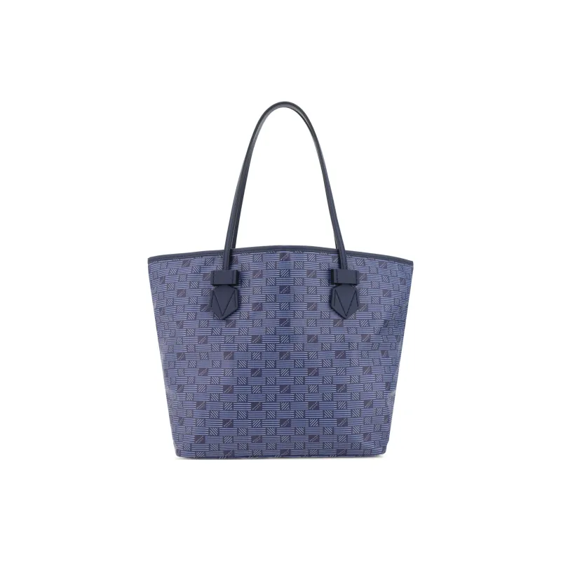 MOREAU Leather Handbag Shoulder Bag Medium Size Women's Marine Blue-0