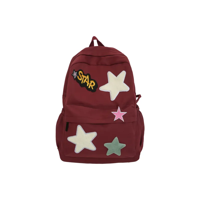 Yalu Nylon Backpack Regular Unisex Black/Red/Green-6