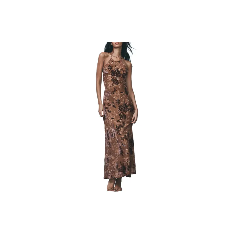 ZARA Slip Dresses Women's Red Brown-2
