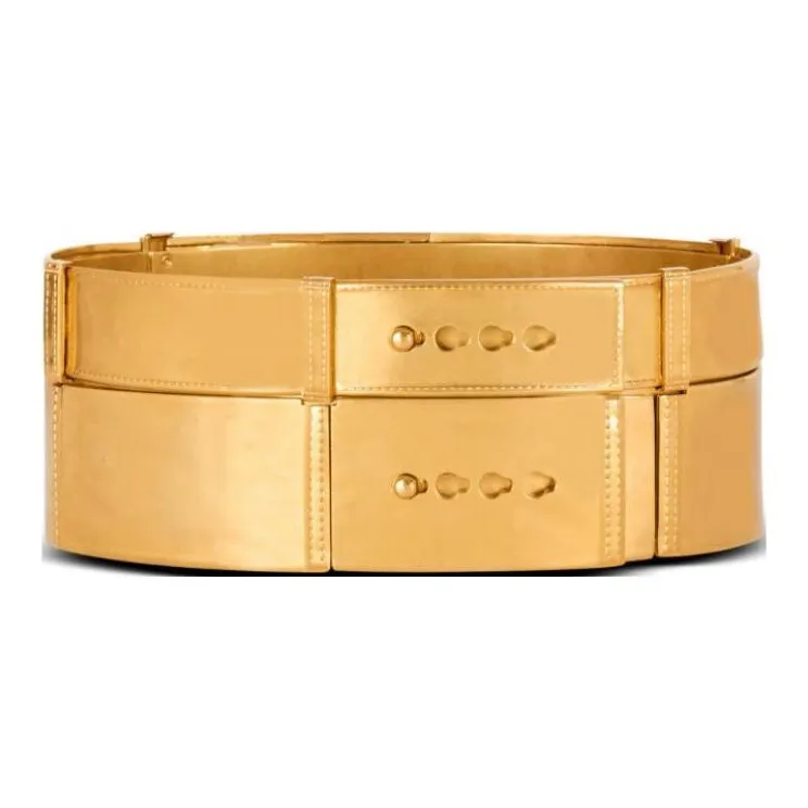 BALMAIN Brass Belt Women's Gold Width 10cm-1