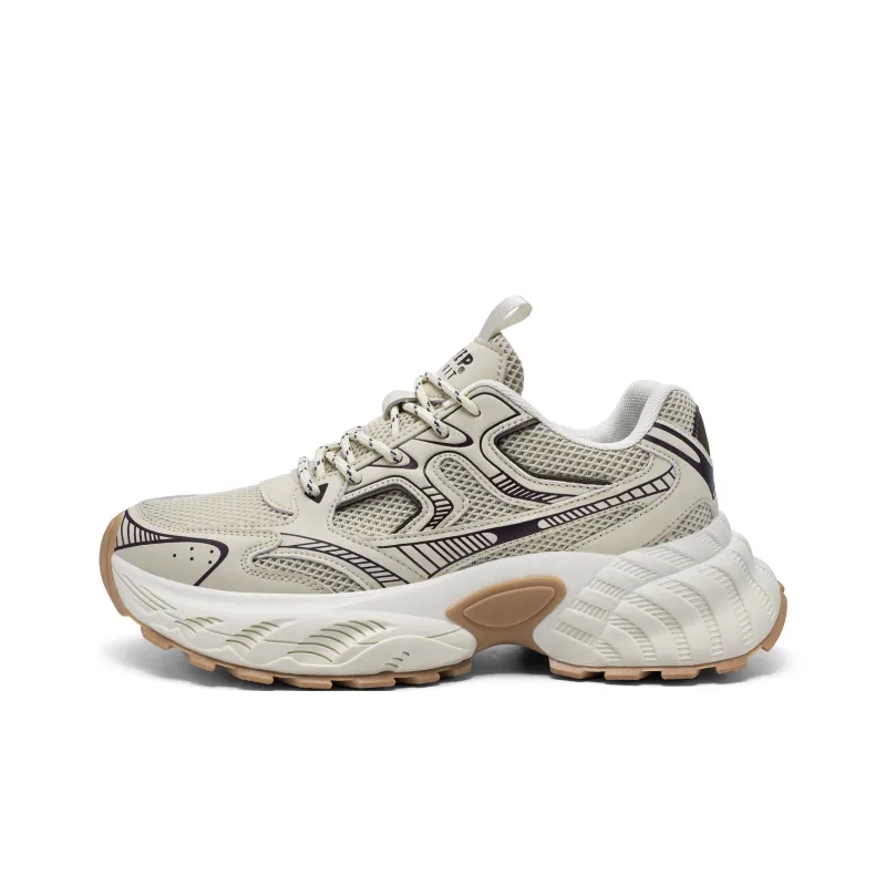 JEEP SPIRIT Cushioning Anti Slip Wear Resistant Breathability Low Top Chunky Sneakers Men's Light Sandy-0
