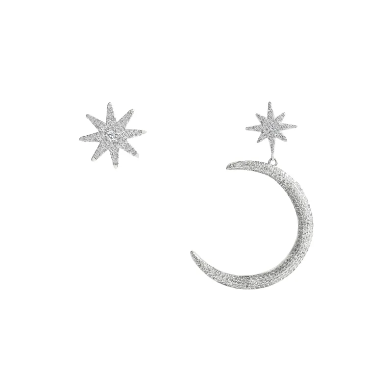 KEYS VIA Copper Synthetic Cubic Zirconia S925 Sterling Silver Stud Earrings Women's-0