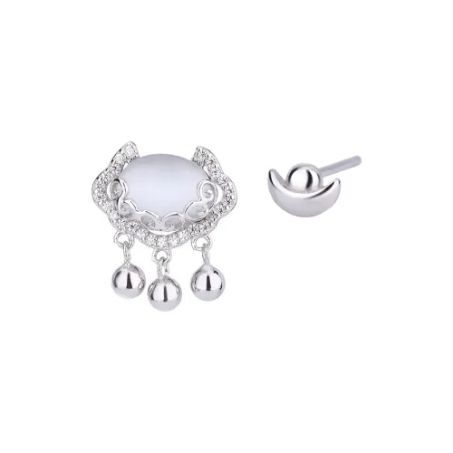 PHOENIXSILY 999 Fine Silver Stud Earrings Women's