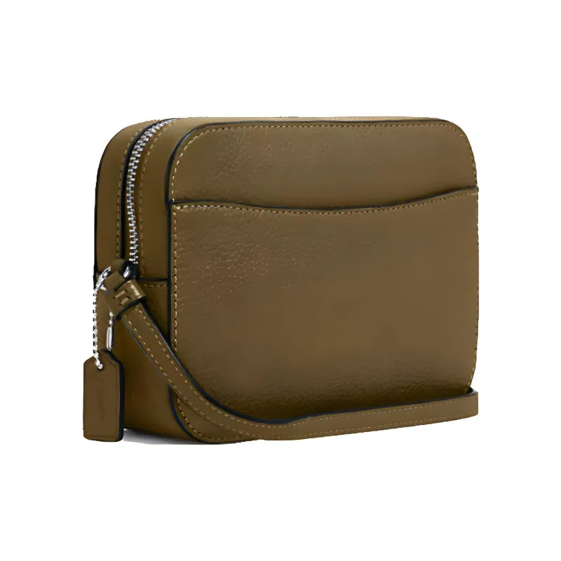 COACH Camera Pebbled Leather Camera Bag Shoulder Bag Crossbody Bag Mini Women's Olive Green-1