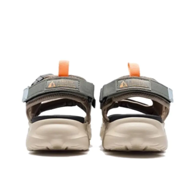 XTEP Beach Sandals Men's Brown Green-3