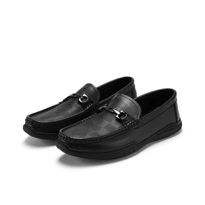 HLA Slip on Business Minimalist Style Comfortable Rubber Sole Monk Strap Wide Cow Leather Casual Shoes-1