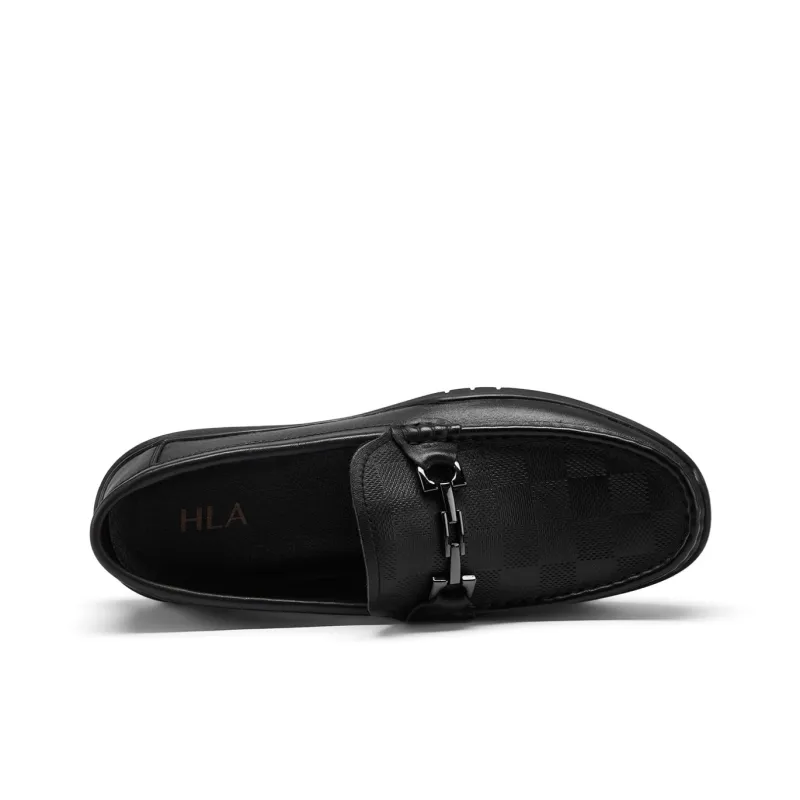 HLA Slip on Business Minimalist Style Comfortable Rubber Sole Monk Strap Wide Cow Leather Casual Shoes-2