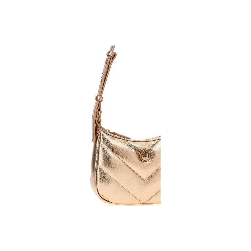 PINKO Goatskin Crossbody Bag Shoulder Bag Mini Women's Champagne Pink-3