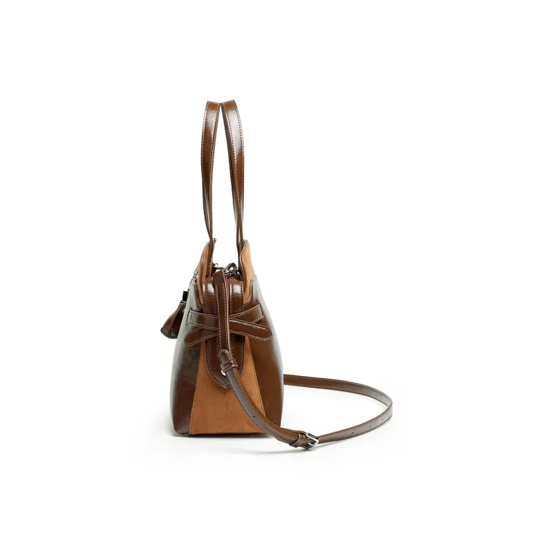 Mulinsen Polyurethane PU Leather Shoulder Bag Crossbody Bag Handbags Women's Brown-4
