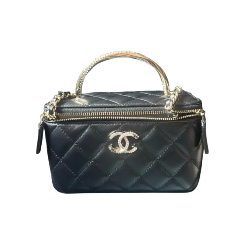 CHANEL Sheepskin Shoulder Bag, Crossbody Bag, Handbag Women's Black-0