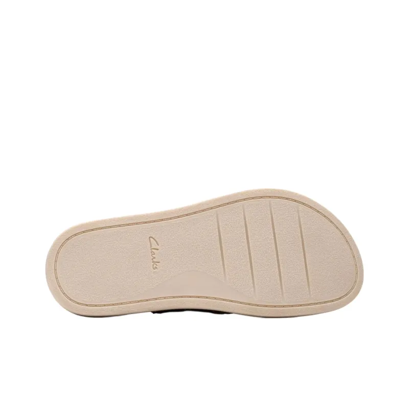 Clarks Rubber Sole Abrasion Resistant Slide Slippers Women's Black-5