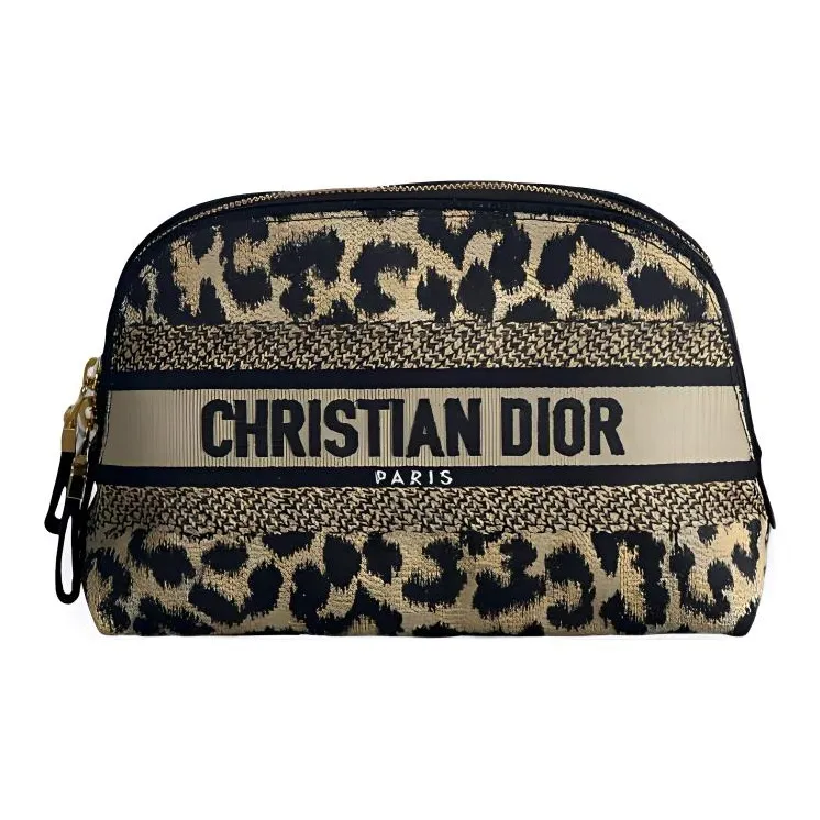 DIOR Canvas Bag Makeup Bag Women's Black & Beige-0