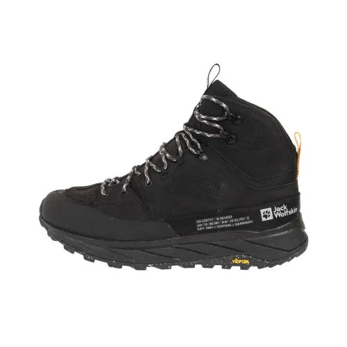 Jack Wolfskin Terraquest Anti Slip Wear Resistant Mid Top Hiking Shoes Men's Black