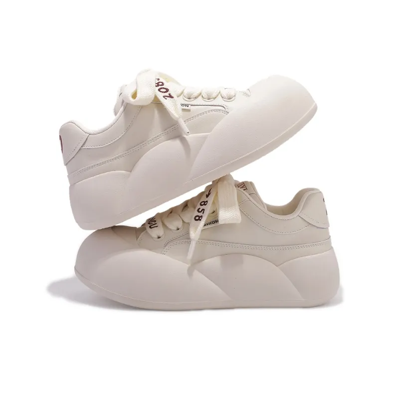 SNXR Slip Resistant Cushioning Abrasion Resistant Low Top Skateboard Shoes Women's Beige-2