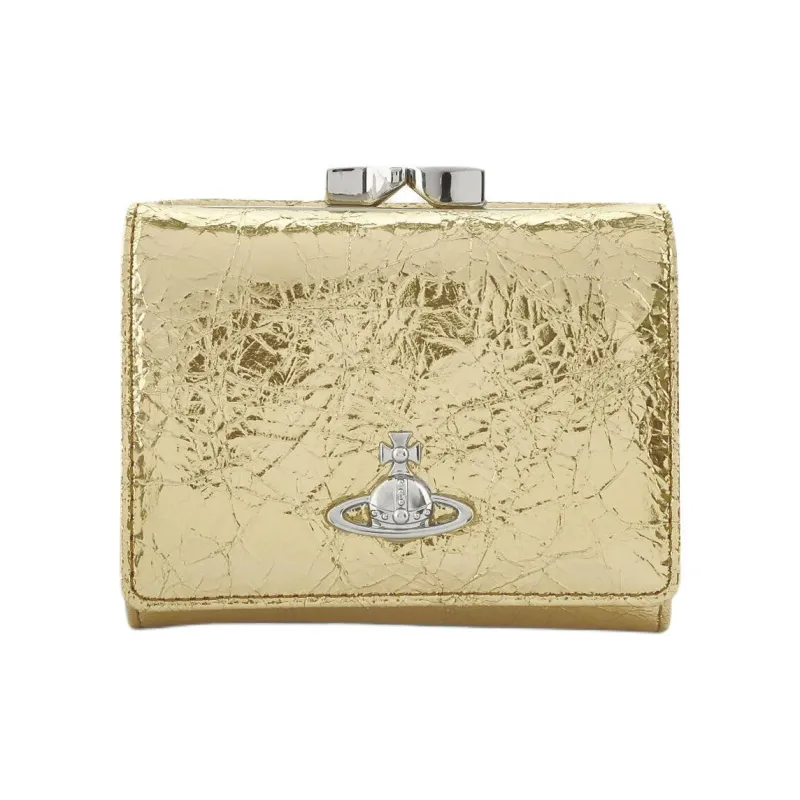 Vivienne Westwood Leather Wallet Trumpets Women's Gold-0