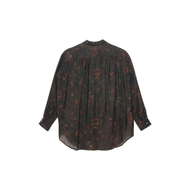 UMA WANG Floral Printed Curved Hem Shirt-1