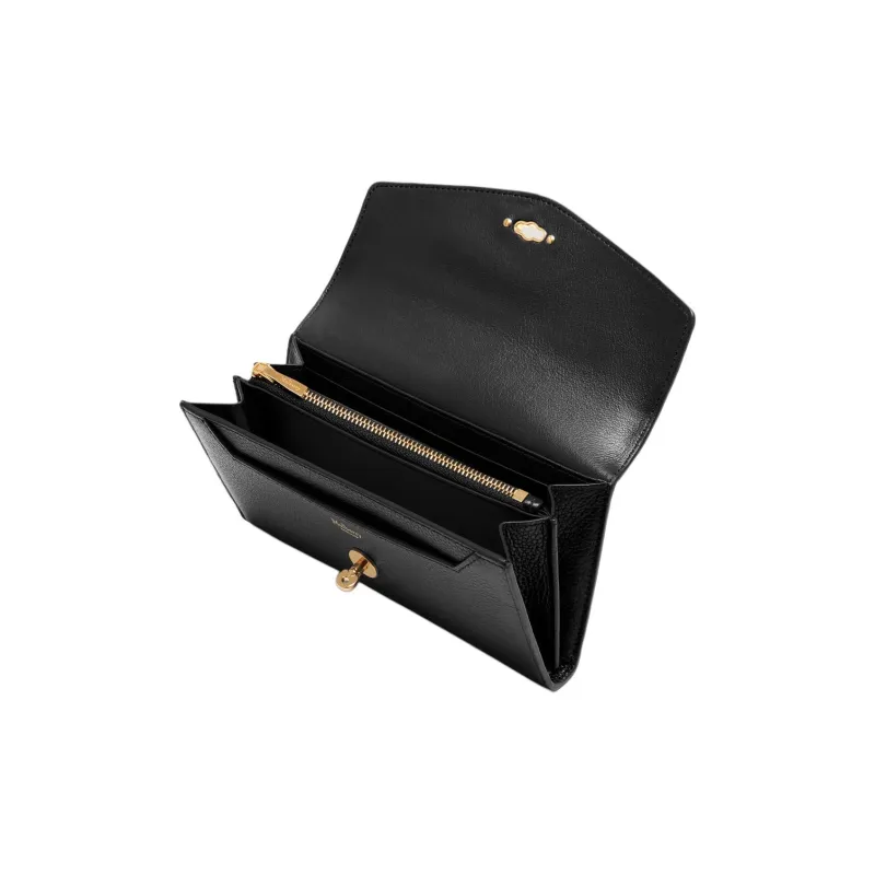 Mulberry Darley Cow Leather Wallet Small Size Women's Black-2