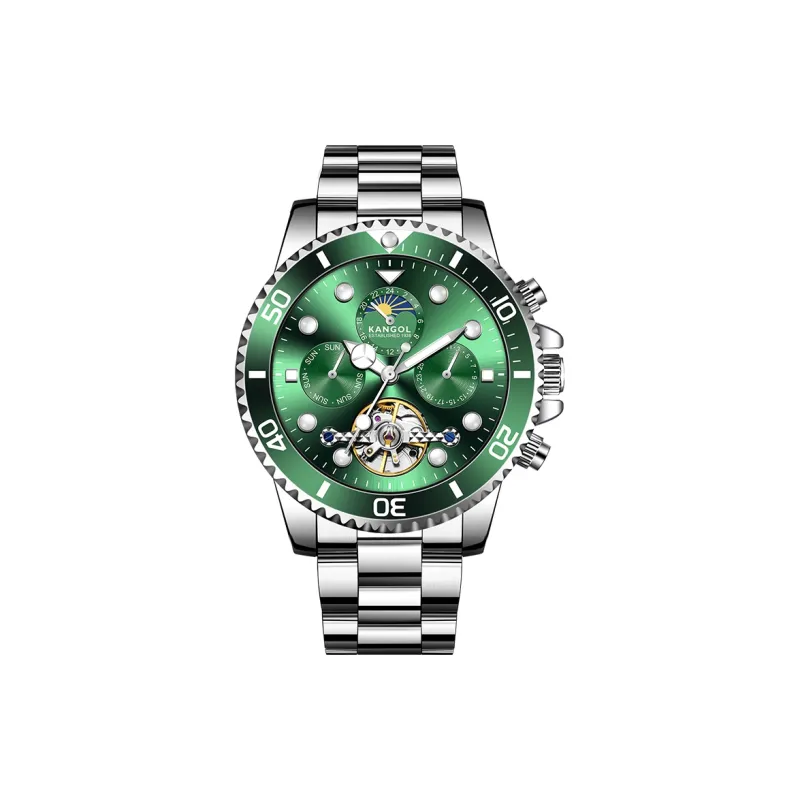 KANGOL Automatic Mechanical Movement Stainless Steel Watchband Watch Men's Watches Black Dial-5
