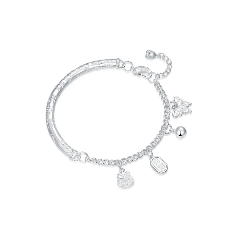 JINLIUFUJIXIANG S999 Fine Silver Bracelets Women's-0