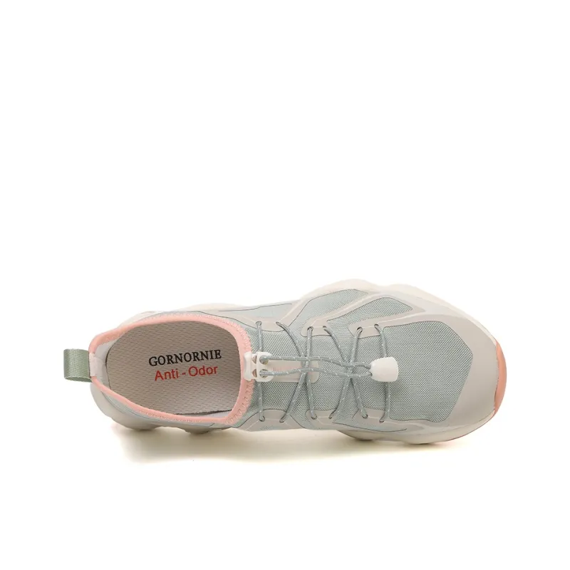 GORNORNIE Wear resistant, Lightweight, Breathable, And Non slip. Low Top Outdoor Shoes Women's Pea Green Pink-2
