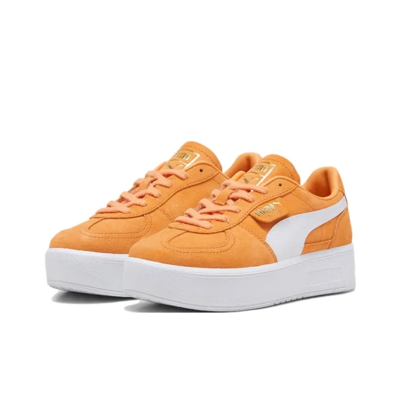 PUMA Palermo Anti Slip Wear Resistant Low Top Skateboard Shoes Women's Yellow White-2