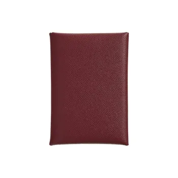 HERMES Calvi Madame Calfskin Card Holder Women's 55 Rouge Hermes Red