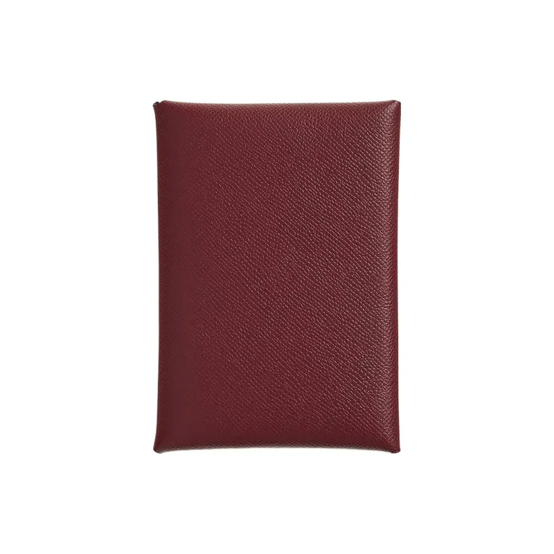 HERMES Calvi Madame Calfskin Card Holder Women's 55 Rouge Hermes Red-0