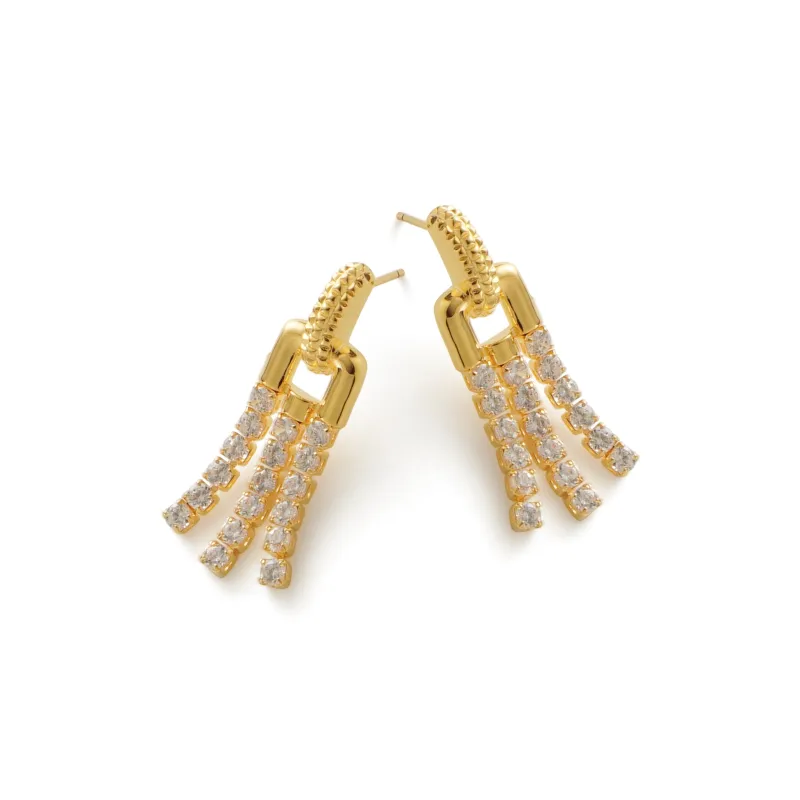 RSNY Gold Plated Copper Stud Earrings Women's-0