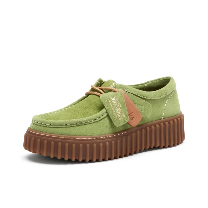 Clarks Low Top Casual Shoes Women's Green-1