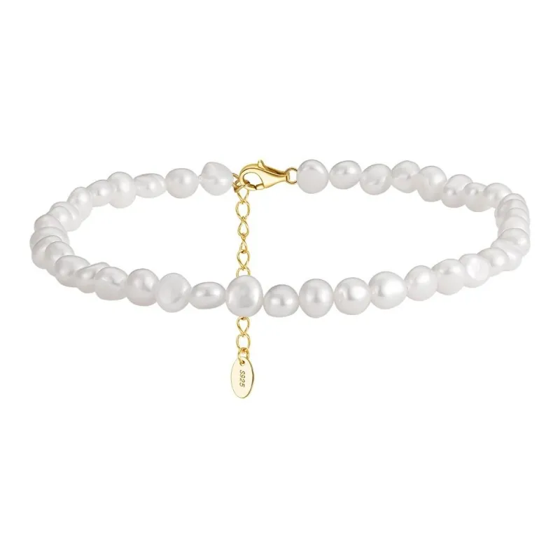 ZHENZHUAOMI Freshwater Pearl Anklets Women's-3