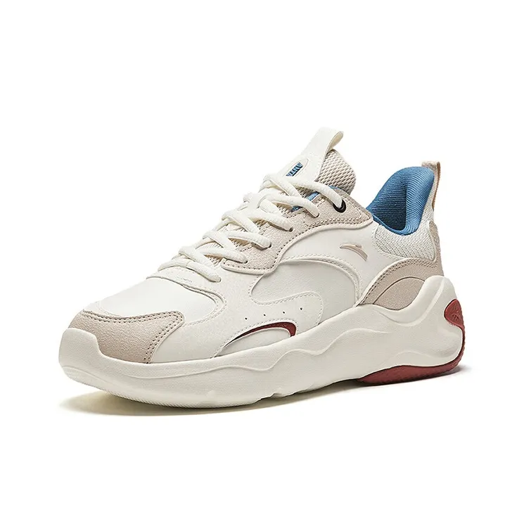 Anta Gravitation Cushioning, Abrasion Resistant, Height Increasing Low Top Chunky Sneakers Men's White-1