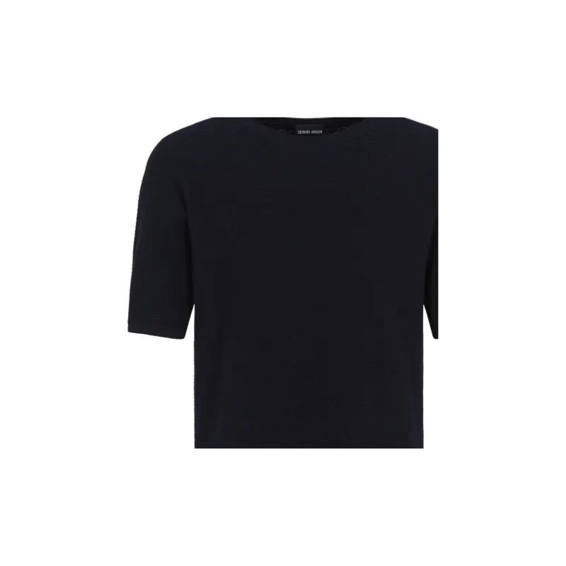 GIORGIO ARMANI Chevron Virgin Wool Crew neck Jumper-1