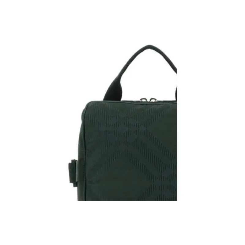 Burberry Jacquard Checked Cross Body Bag Green-5