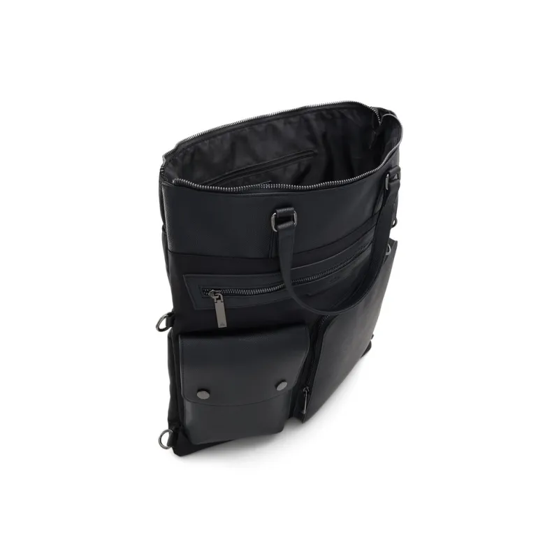 ALDO Nylon Artificial Leather Handbag Medium Size Men's Black-2