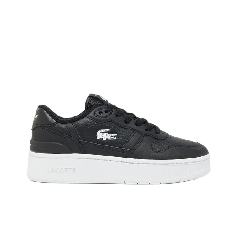 LACOSTE T-Clip Anti-Slip Wear-Resistant Low-Top Skateboard Shoes Women's Black White-1