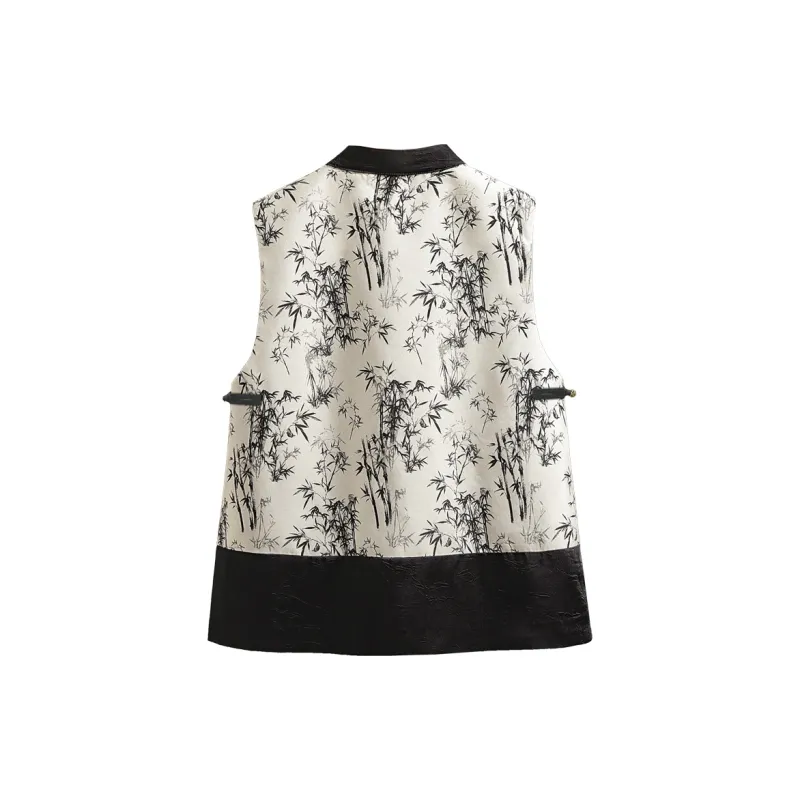 Cypress House Vest Women's Black Bamboo Forest-1