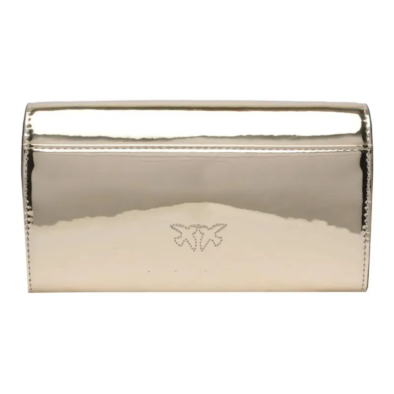 PINKO Patent Leather Shoulder Bag Women's Gold-2