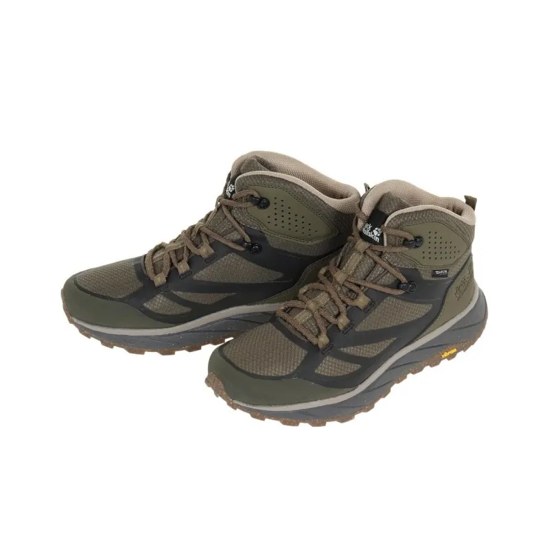 Jack Wolfskin Terraventure Anti Slip Wear Resistant High Top Hiking Shoes Men's Brown-2
