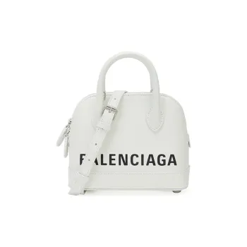 Balenciaga Ville Cow Leather One Shoulder Handbags Small Size Women's White