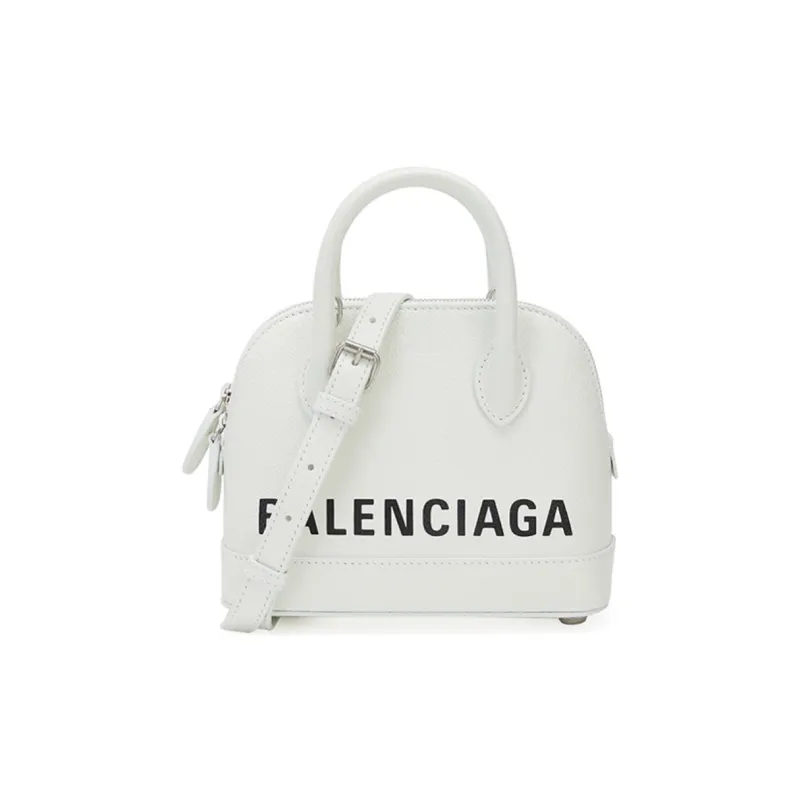 Balenciaga Ville Cow Leather One Shoulder Handbags Small Size Women's White-0