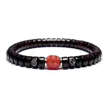 MOUNTAINS AND MANS Coconut Shell Beads New Chinese Style Good Luck Beaded Bracelet Unisex