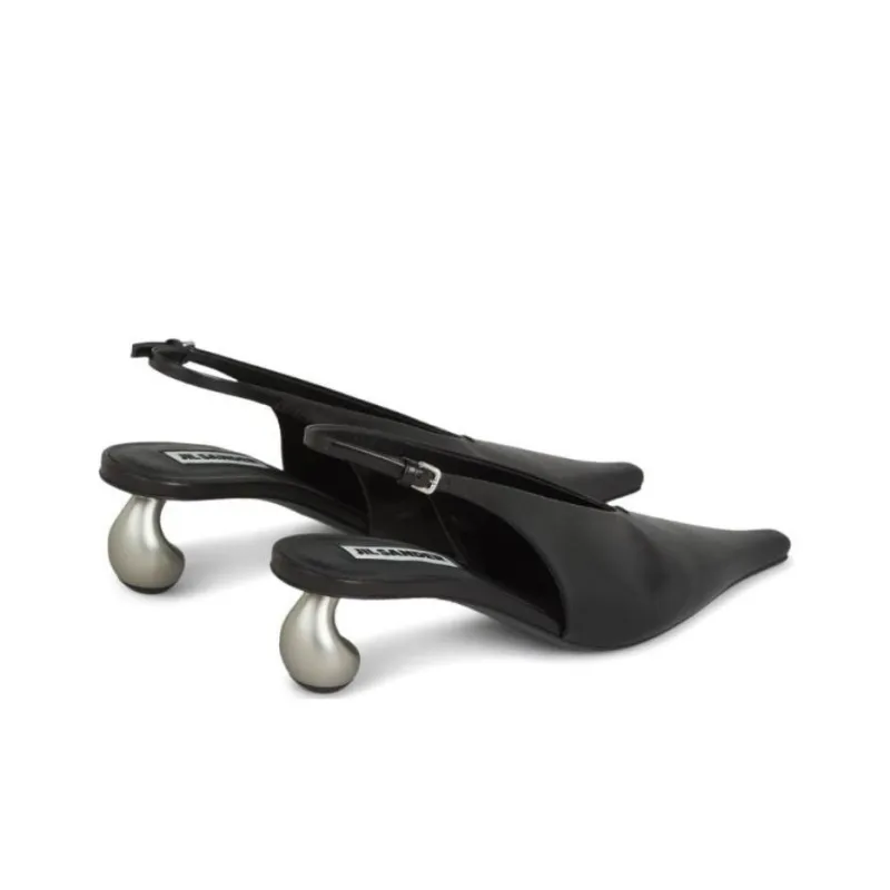 JIL SANDER Irregular Heel High Heels 5.5cm Women's Black-3