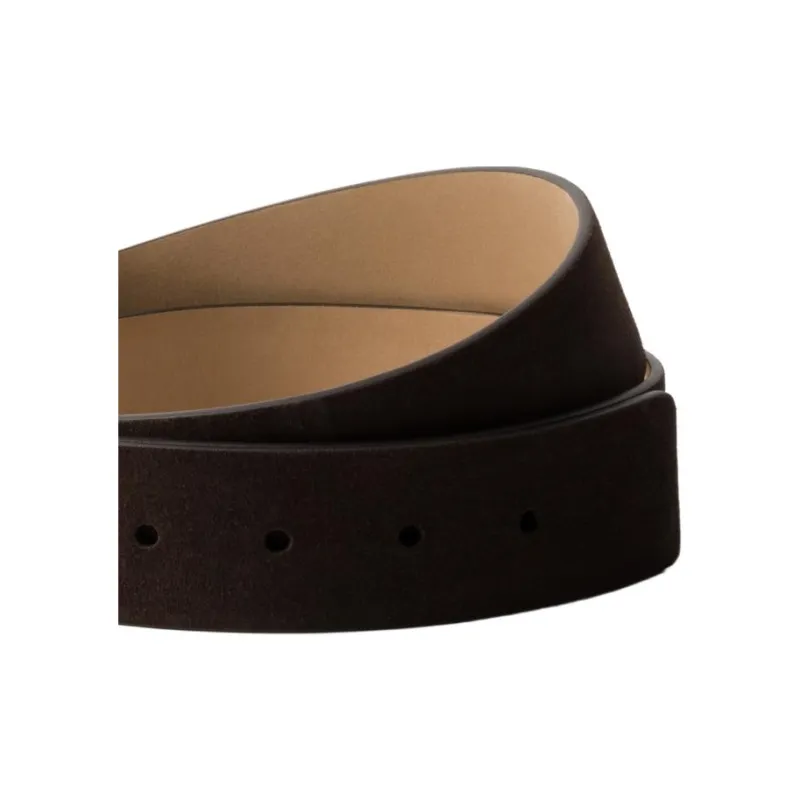PRADA Calfskin Leather Belts Men's Dark Brown Width 3.5CM-1