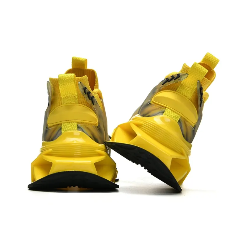 DAFK Slip Resistant Support Height Increasing Mid Top Casual Running Shoes Men's-2